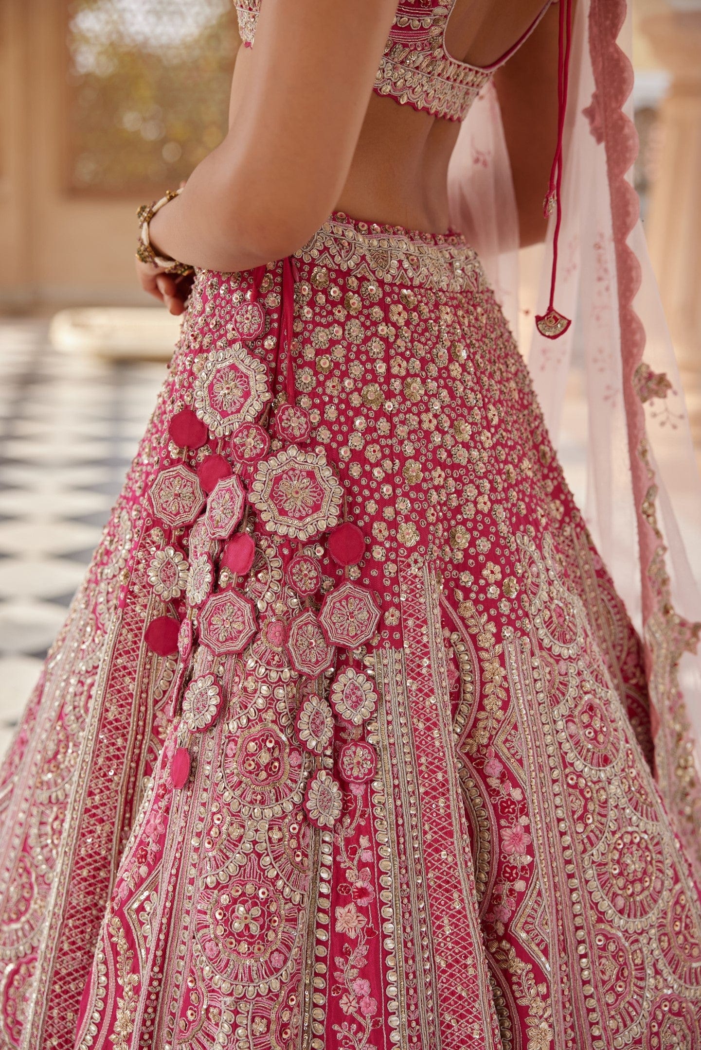 Scarlet Embroidered Lehenga