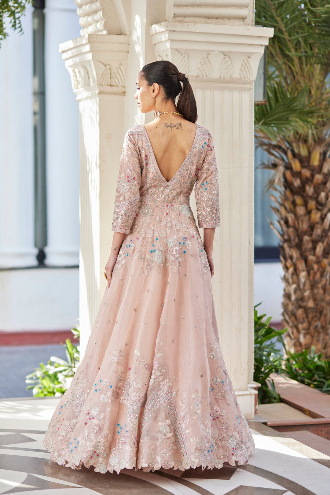 Dusty Rose Embroidered Gown