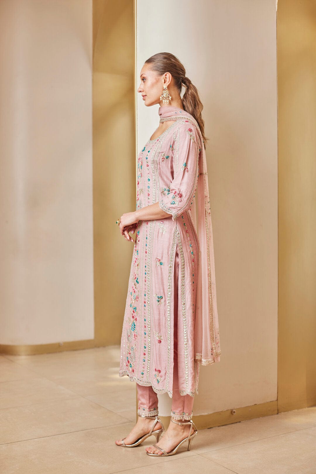 Soft Berry Embroidered Suit