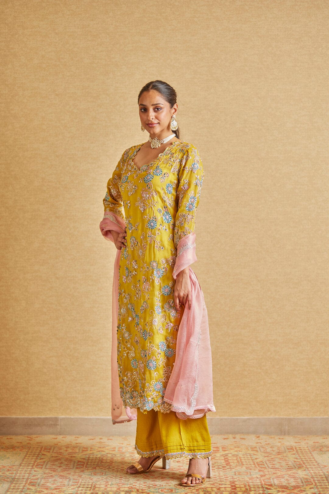 Honey Gold Embroidered Suit