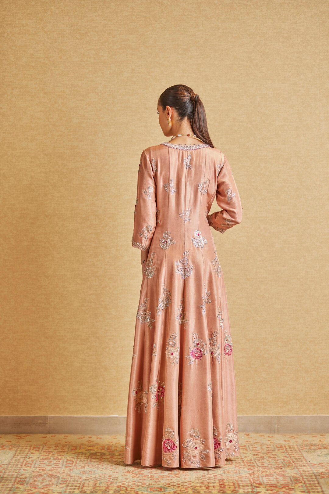 Sepia Rose Embroidered Anarkali