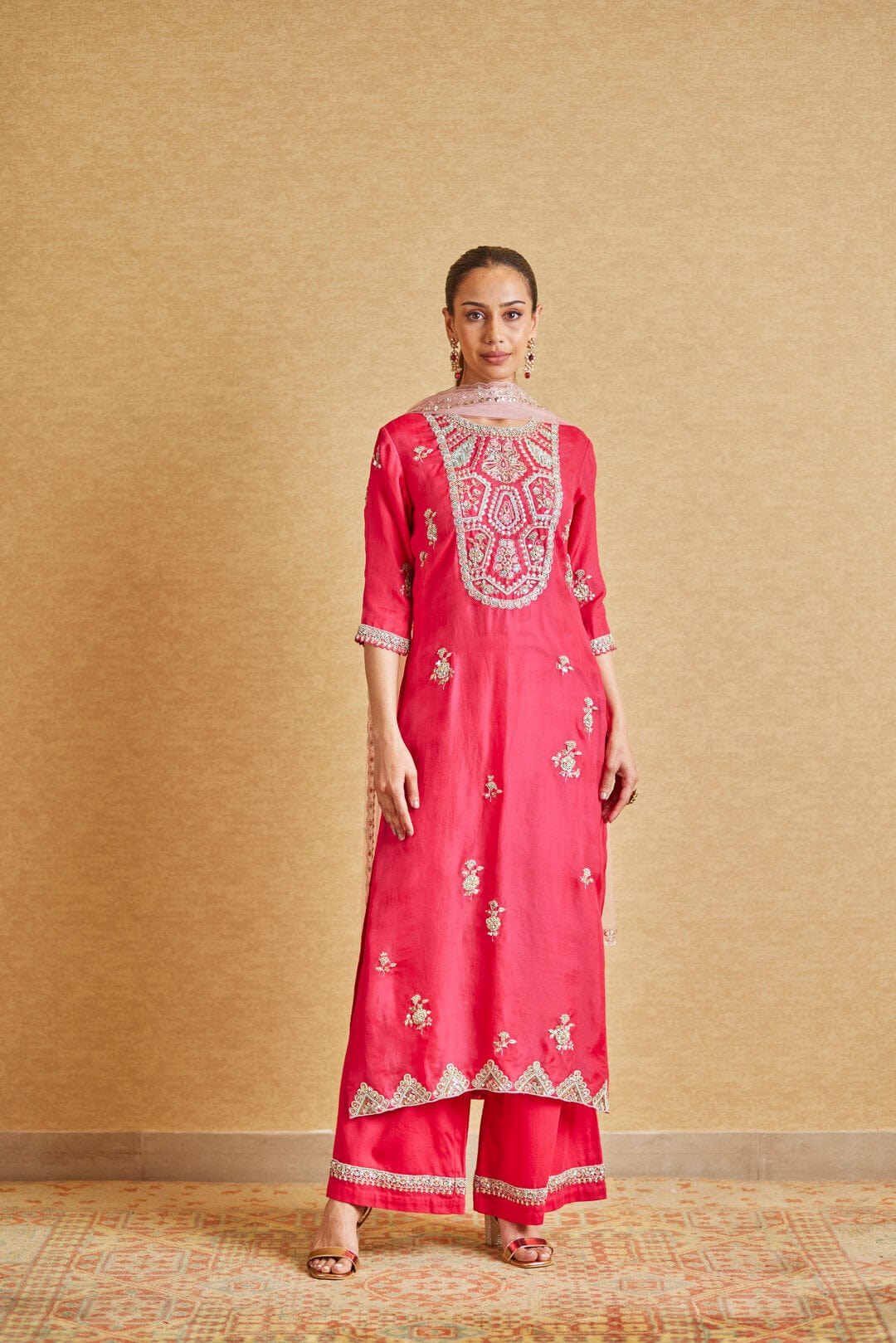 Scarlet Embroidered Staight Kurta