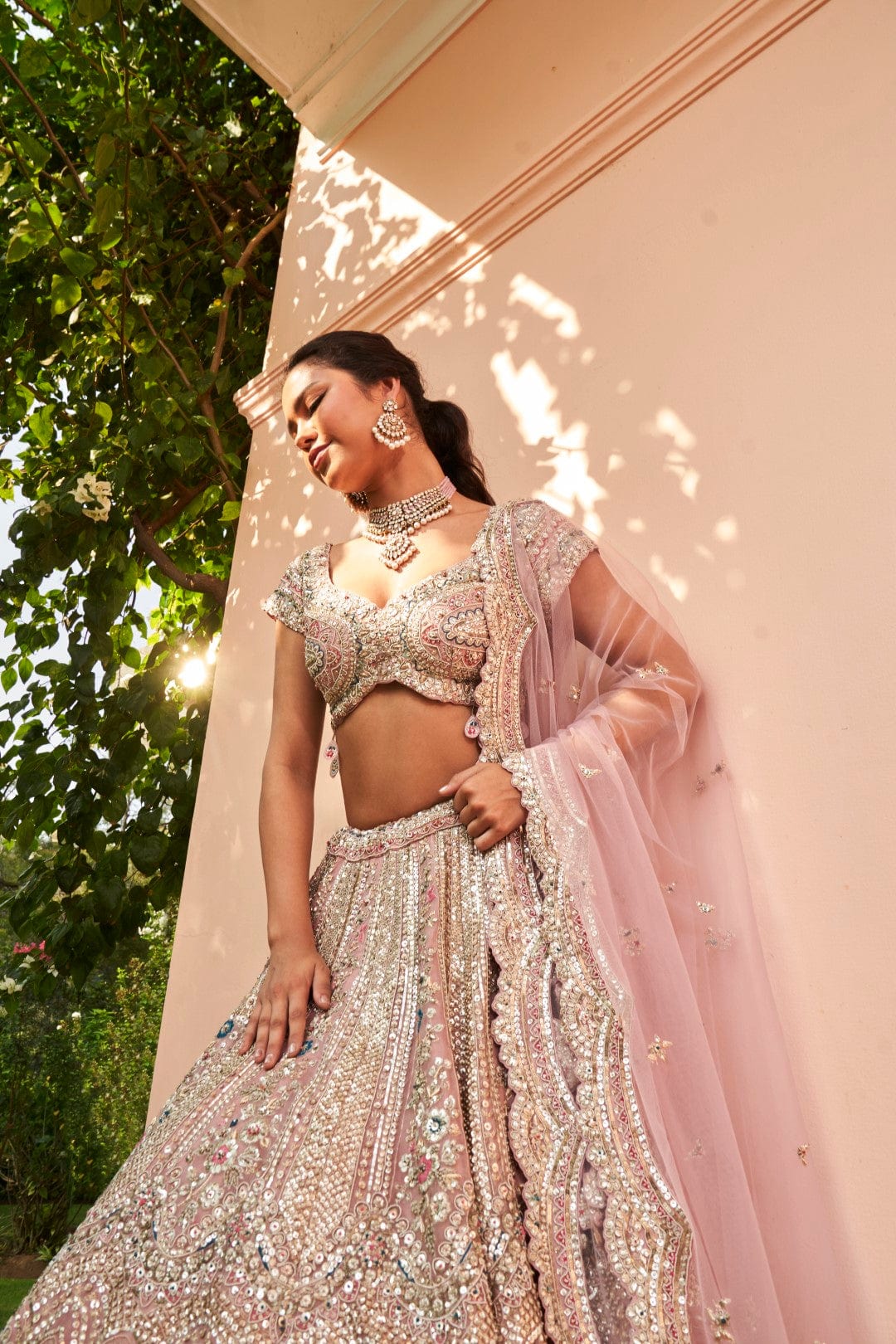 Soft Berry Embroidered Lehenga Set