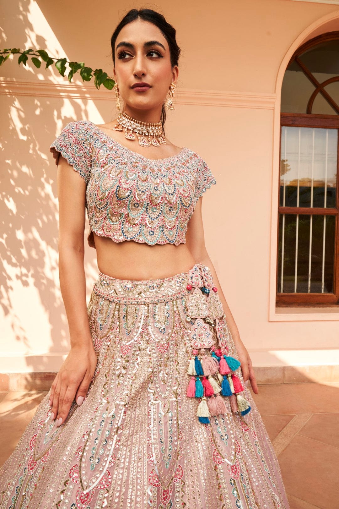 Soft Berry Embroidered Lehenga Set