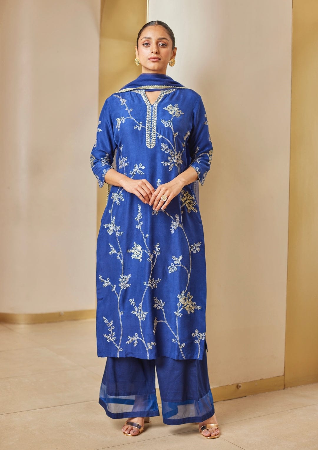 Midnight Blue Embroidered Suit