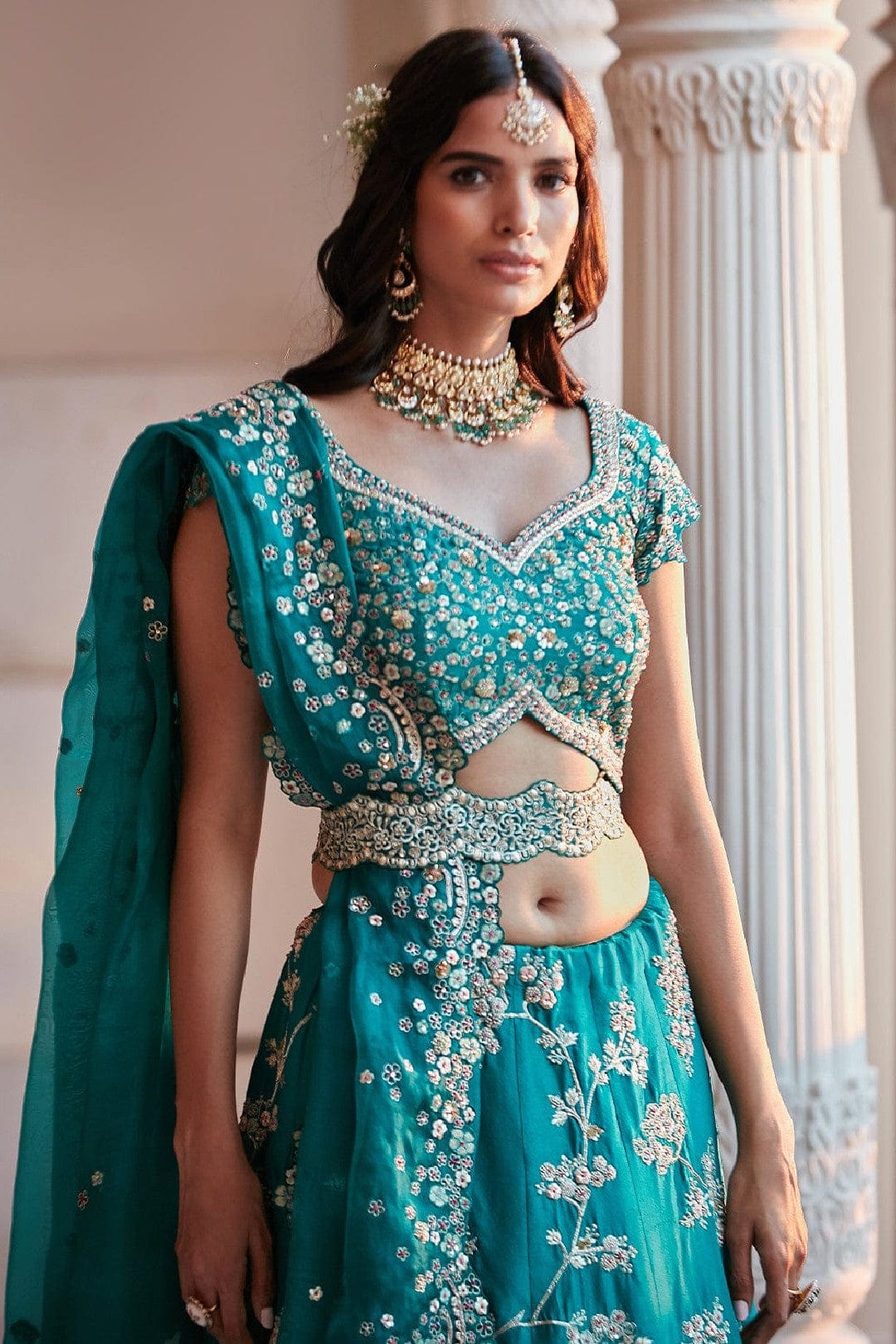 Firoza Embroidered Lehenga Set with Belt