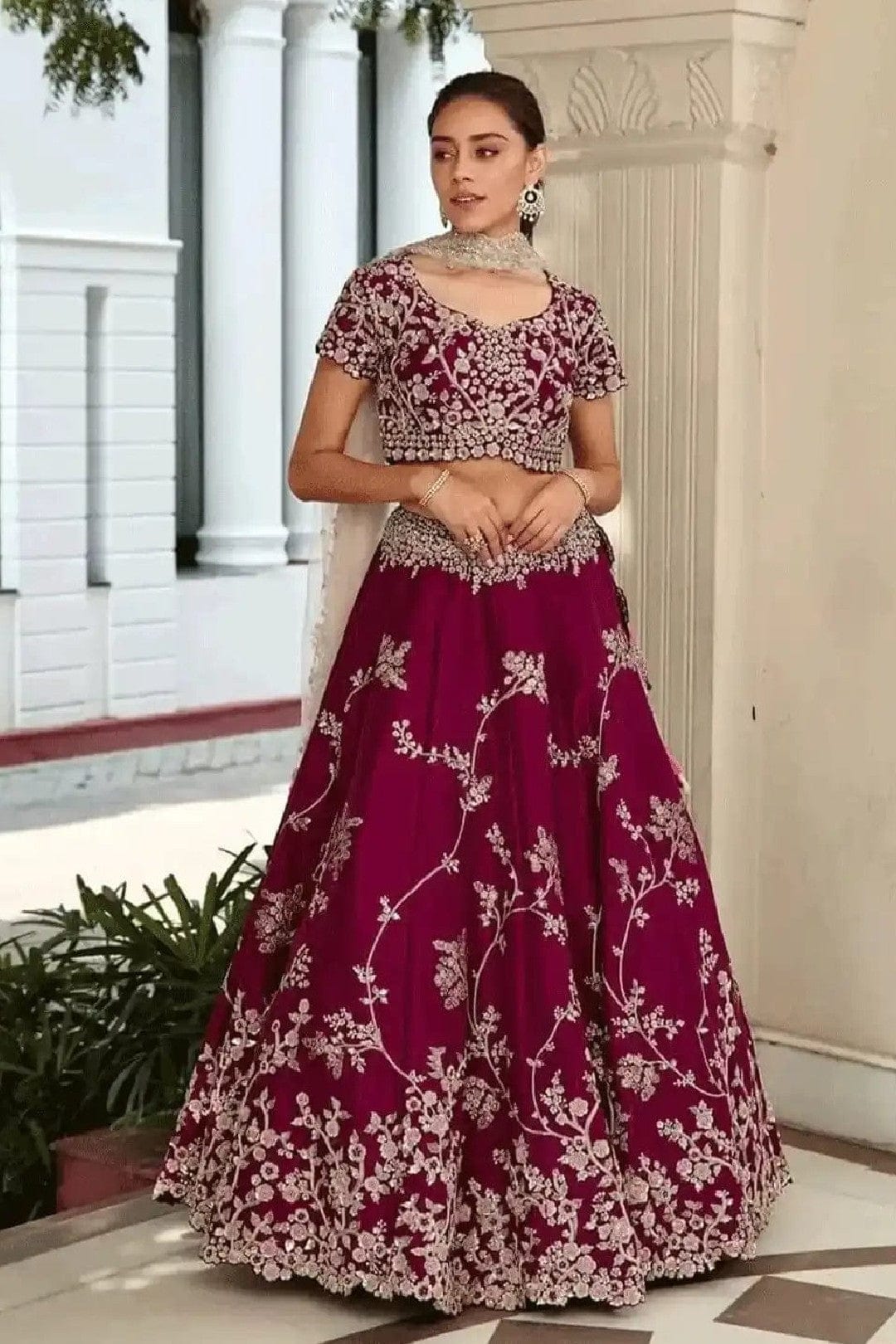 Aubergine Lehenga Set