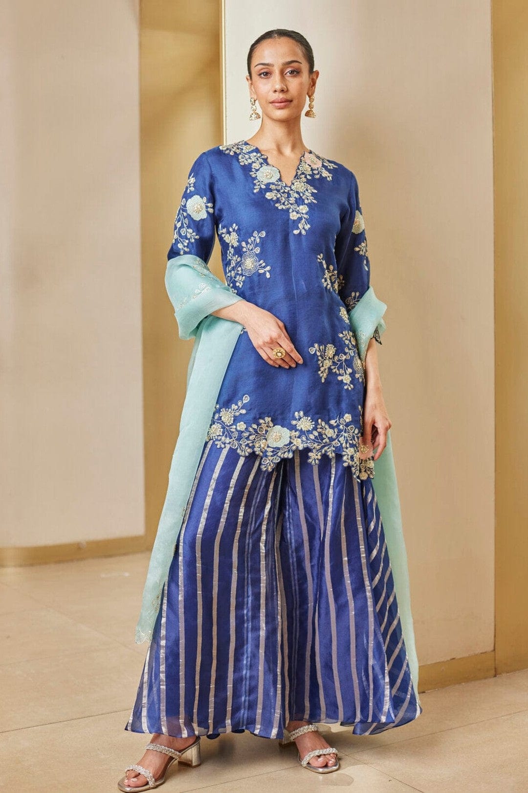 Midnight Blue Sharara Suit