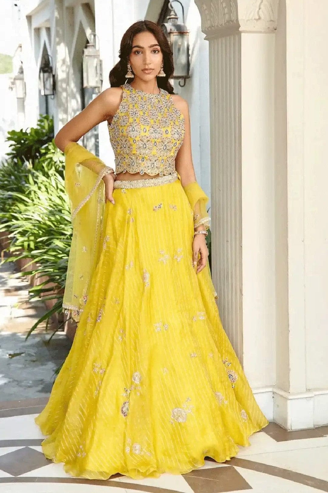 Honey Gold Crop Top and Lehenga