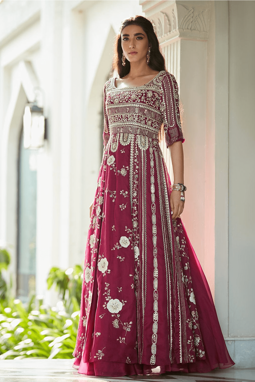Niloufar Optical Embroidered Gown