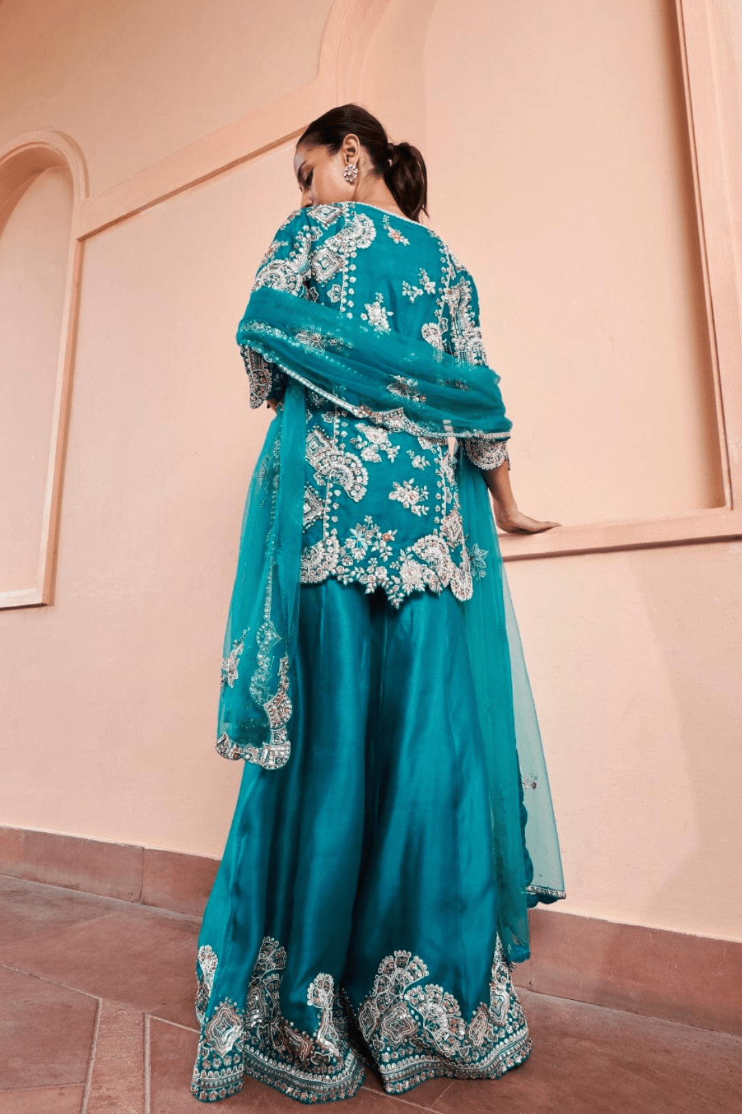 Pine Embroided Sharara