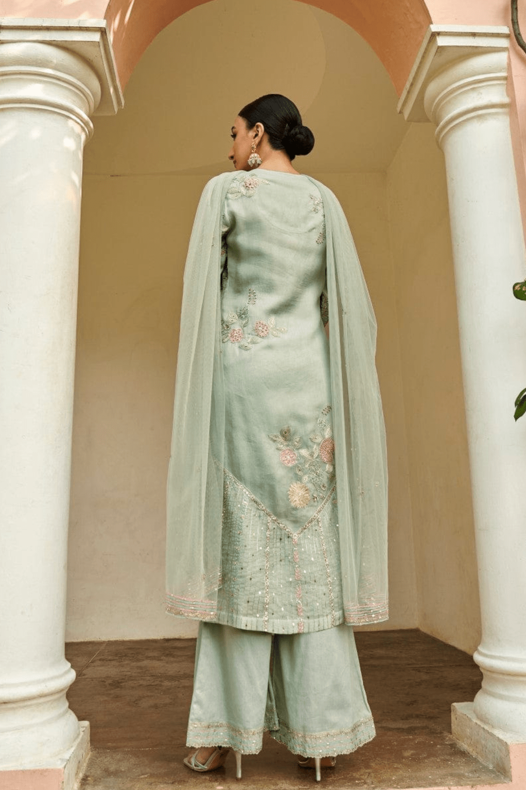 Teal Embroidered Kurta Set