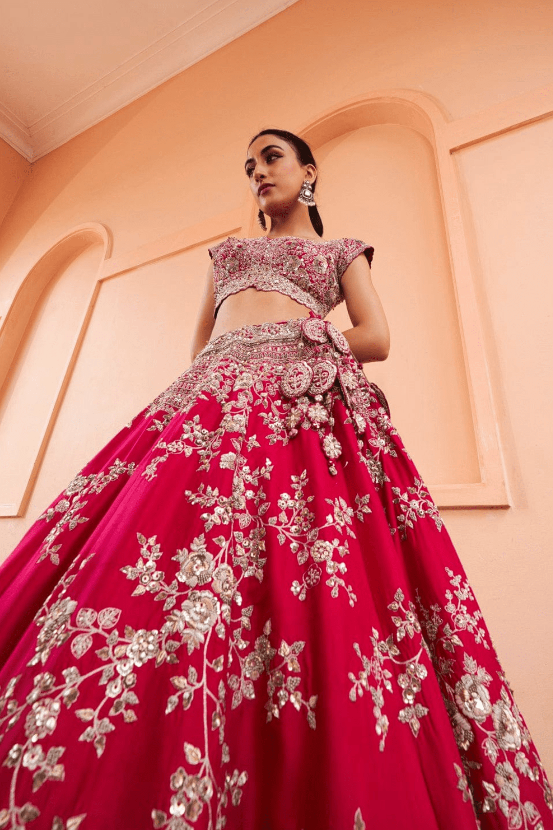 Cut Ruby Embroidered Lehenga Set