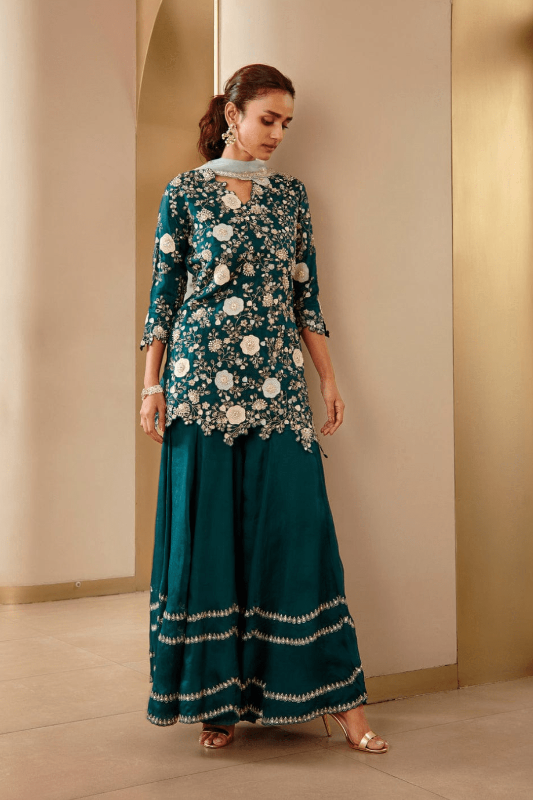 Emerald Green Sharara Set