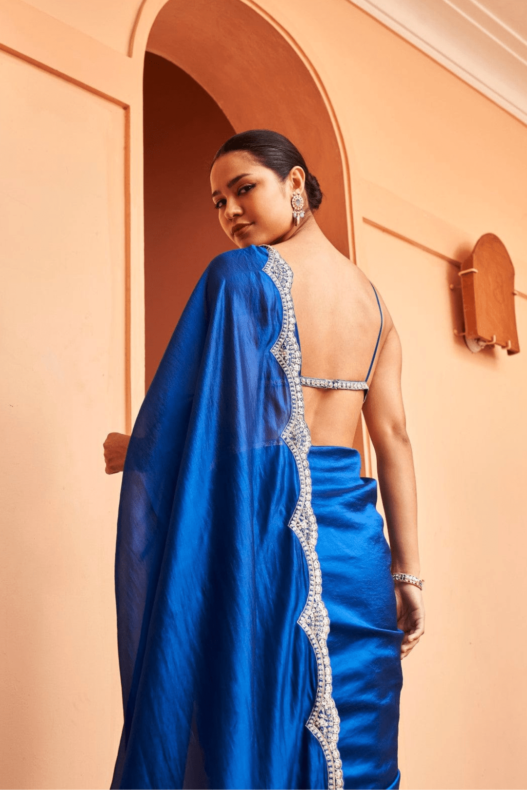 Jade Blue Embroidered Saree