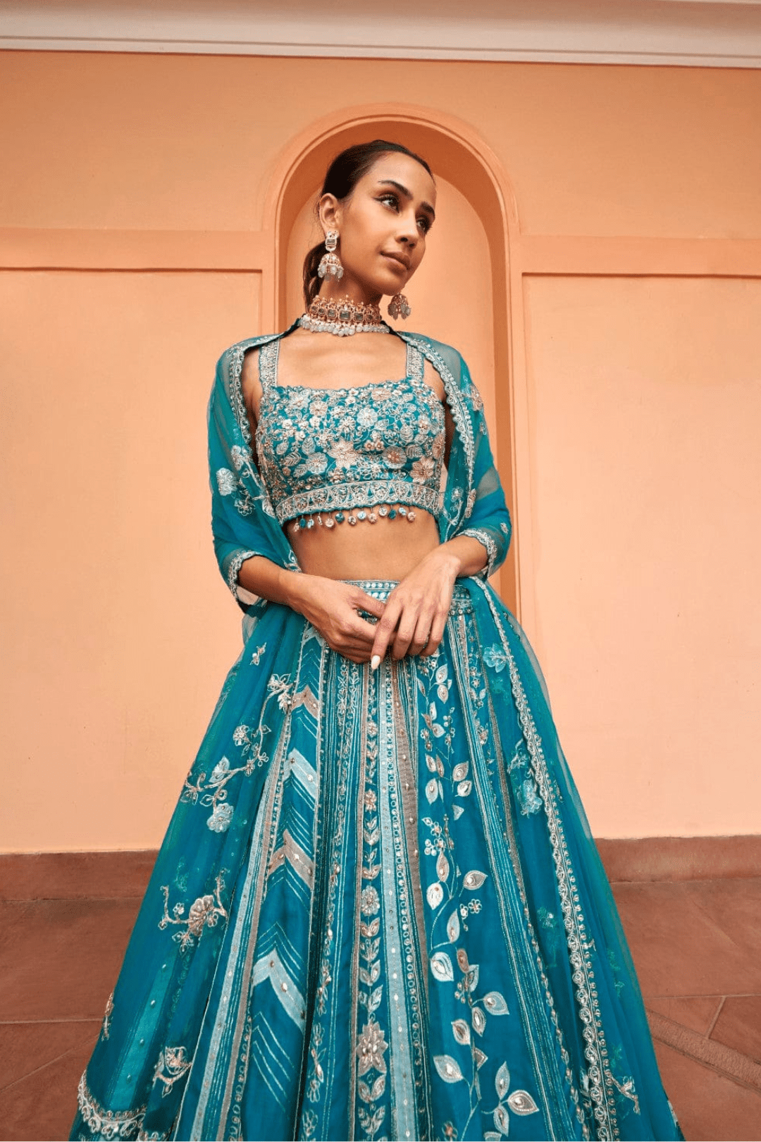 Pine Linear Lehenga