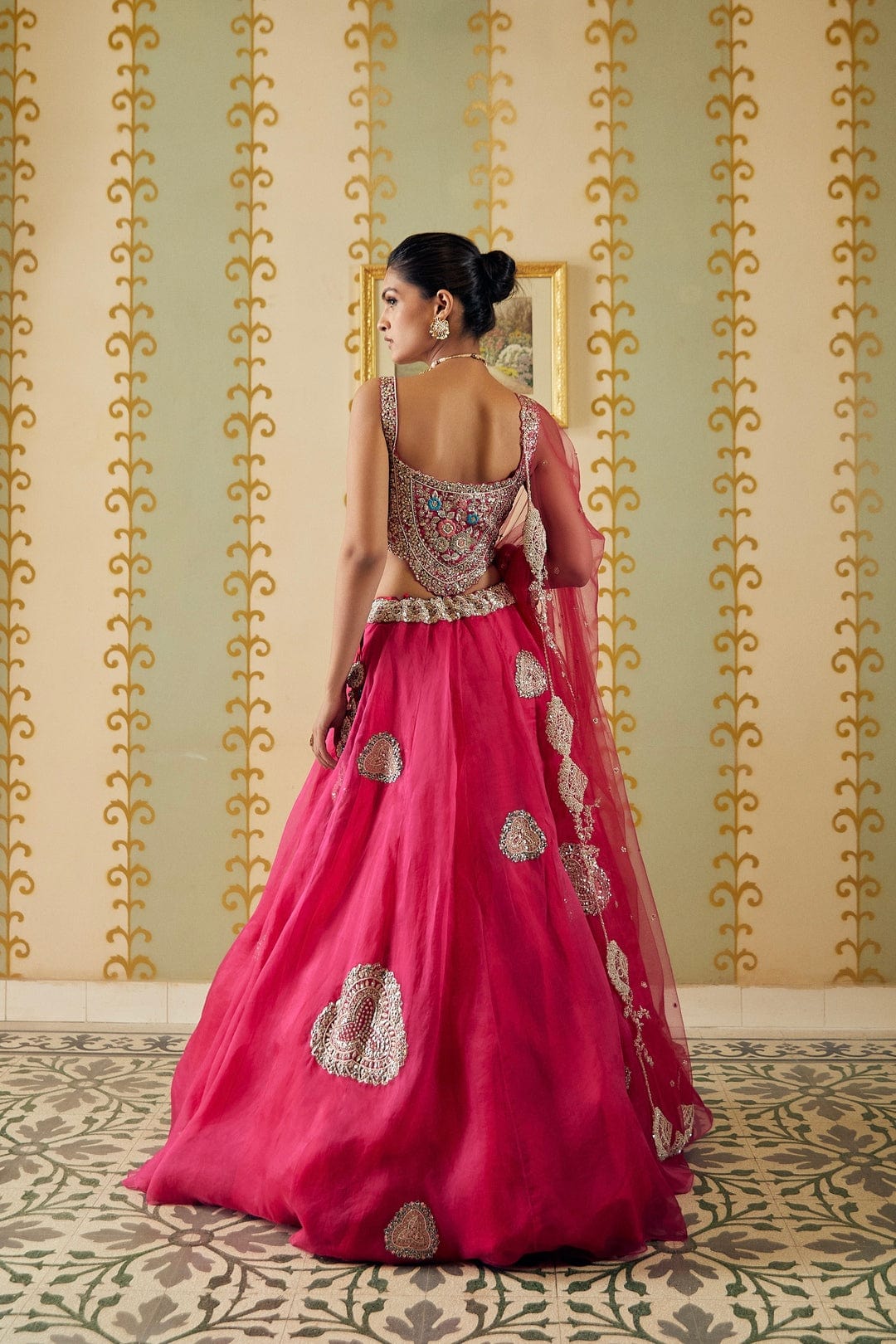 Scarlet Embroidered Lehenga