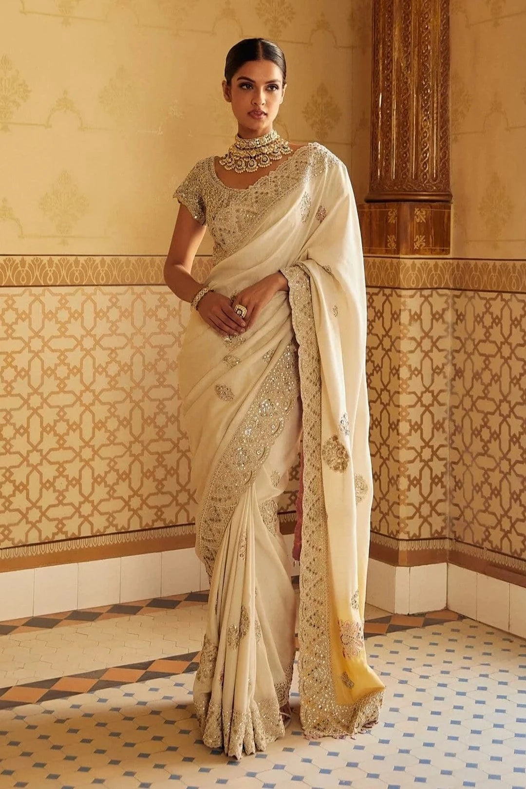 Pearl Embroidered Saree