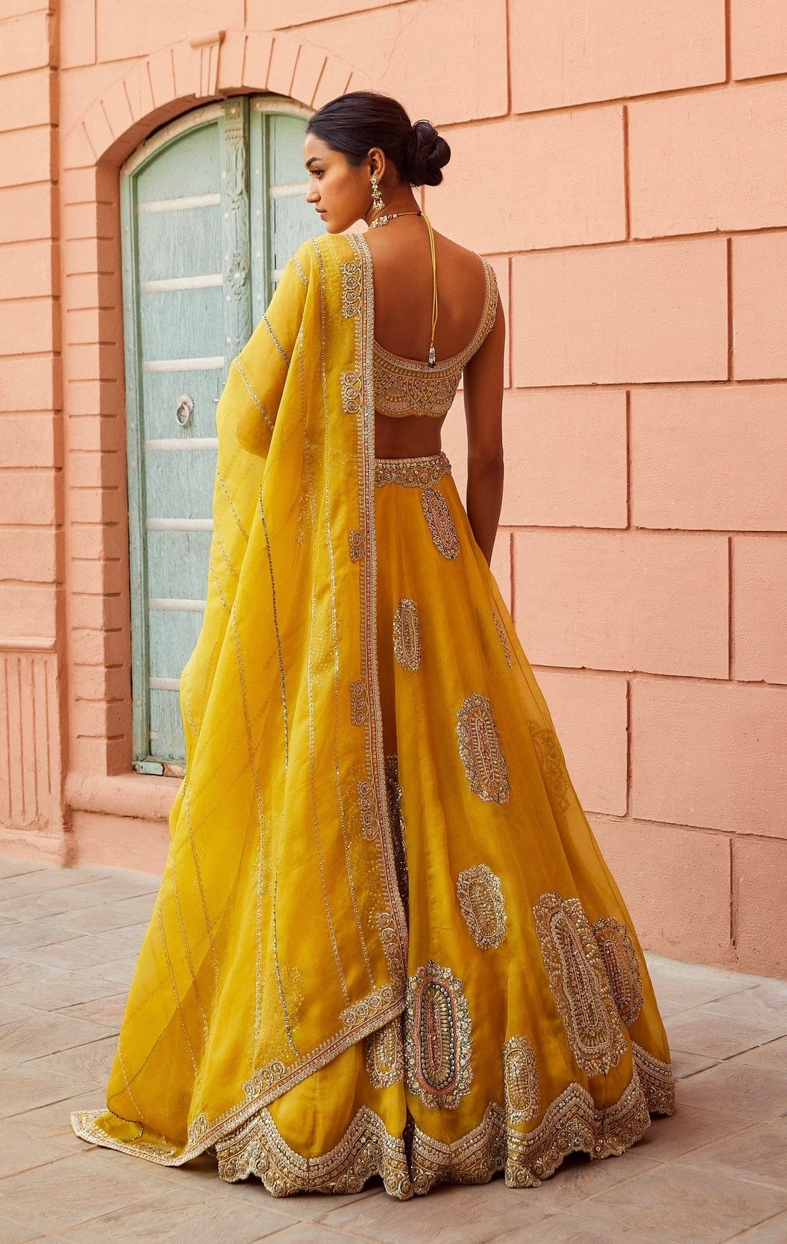 Honey Gold Embroidered Lehenga