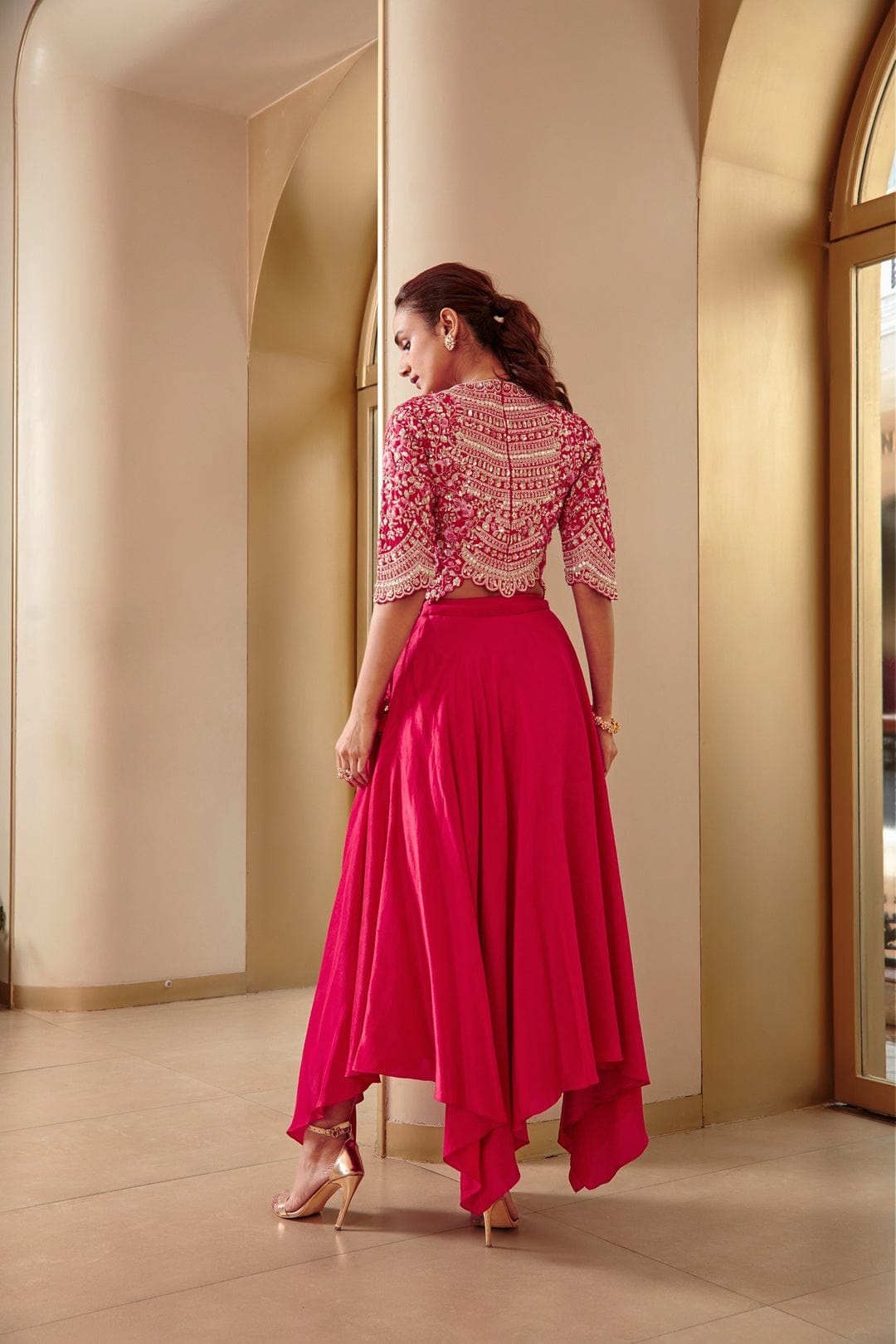 Cherry Red Top and Skirt