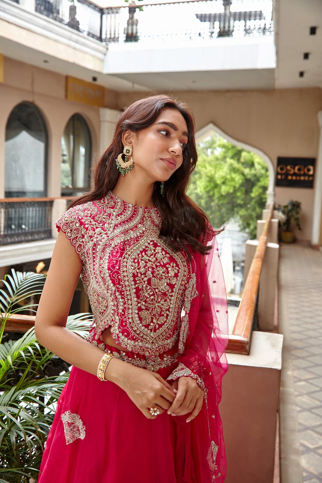 Scarlet Embroidered Top and Skirt